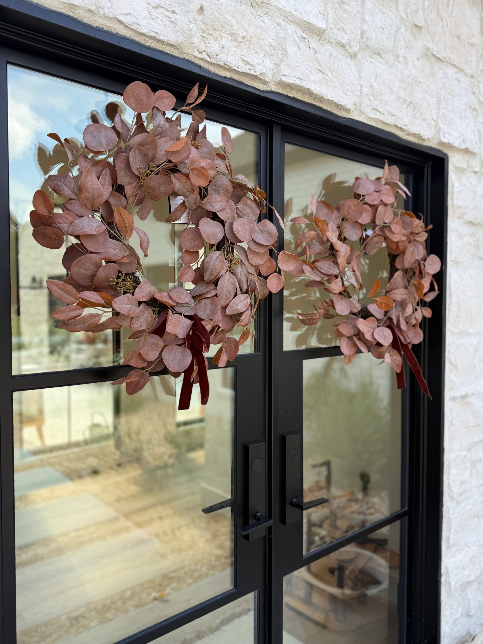 Fall autumn wreath rusted eucalyptus magnolia 