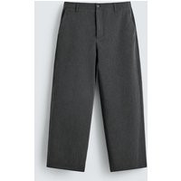 Zara - Balloon Fit Textured Trousers In Dark Grey - 30 - Man | Zara UK