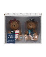 Set Of 2 Stars And Stripes Bear Figurines | TJ Maxx
