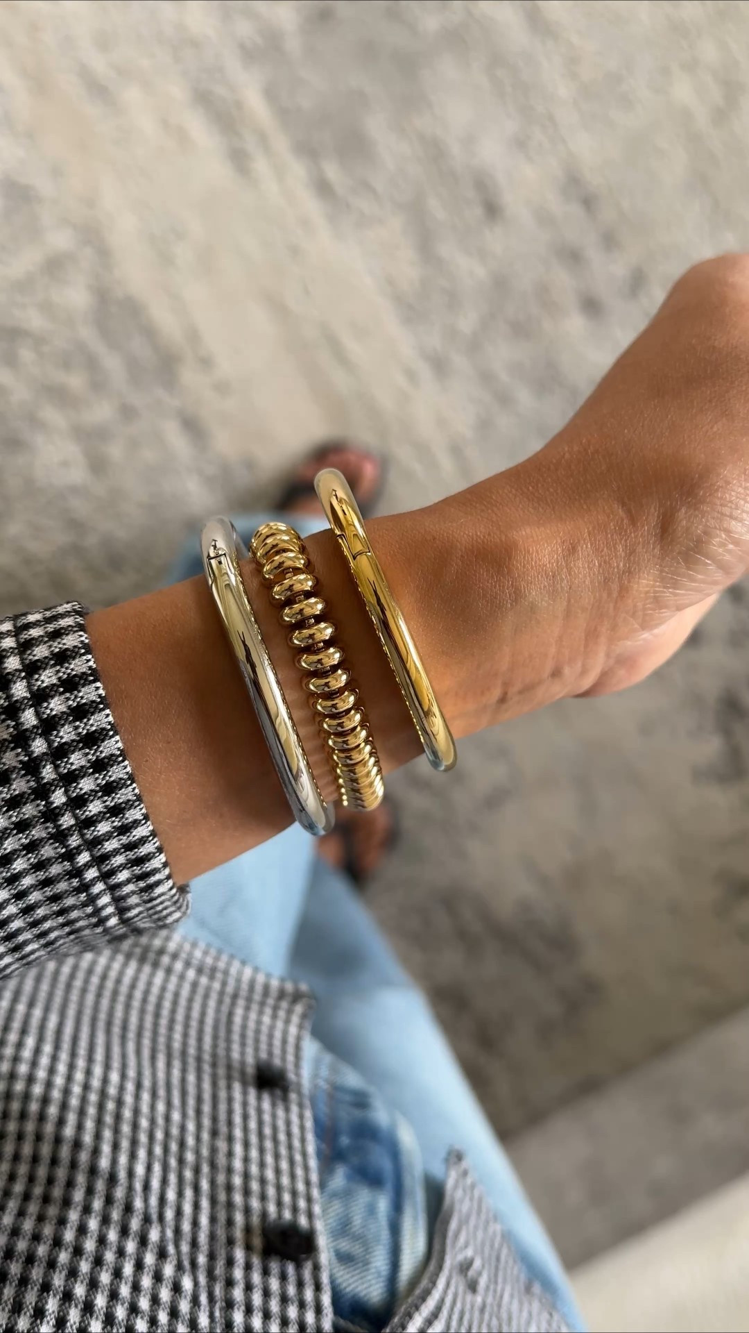 Bracelets. Bracelet stack. Some of my most worn bracelets are on sale 25% off. 
Cuff bracelet and textured bracelet. 
They come in sizes and in gold and silver  

#LTKStyleTip #LTKOver40