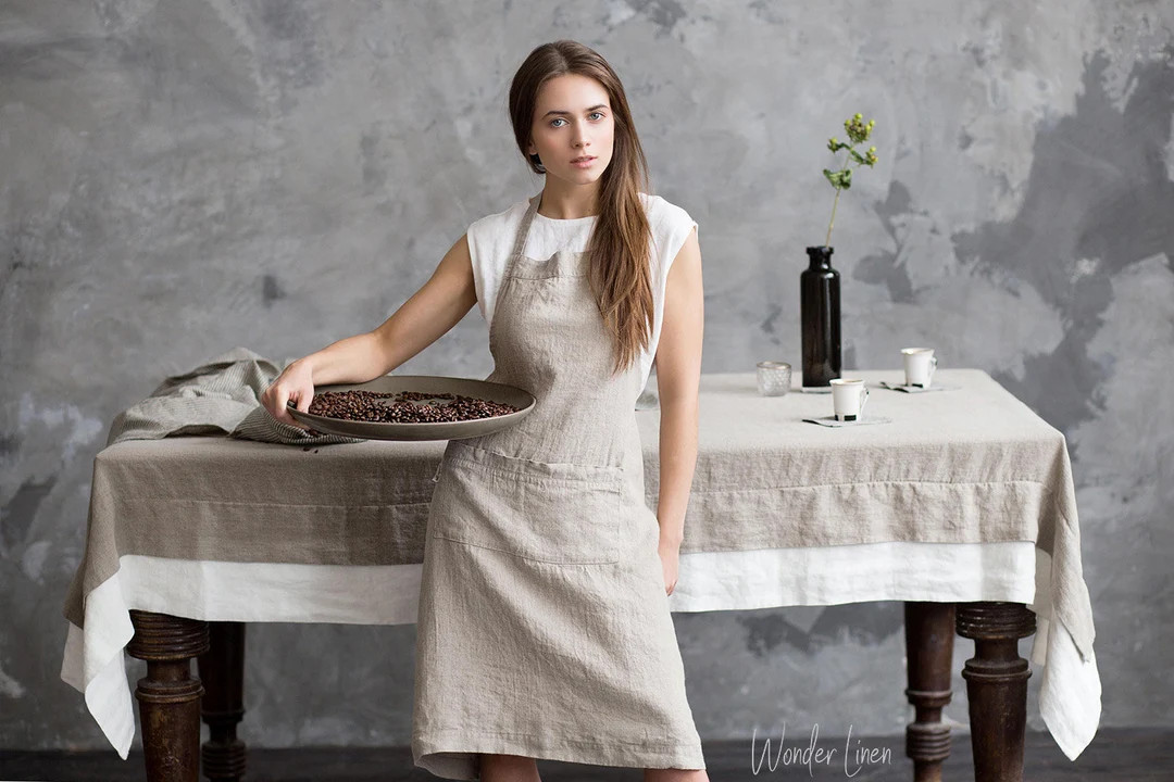 Linen Apron. Natural Linen Full Apron With Pockets. Soft Linen - Etsy Canada | Etsy (CAD)