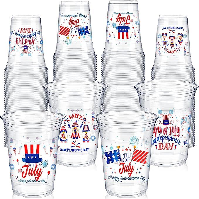 Tanlade 200 Pcs Fourth of July Plastic Party Cups Patriotic Plastic Cup Independence Day Printed ... | Amazon (US)