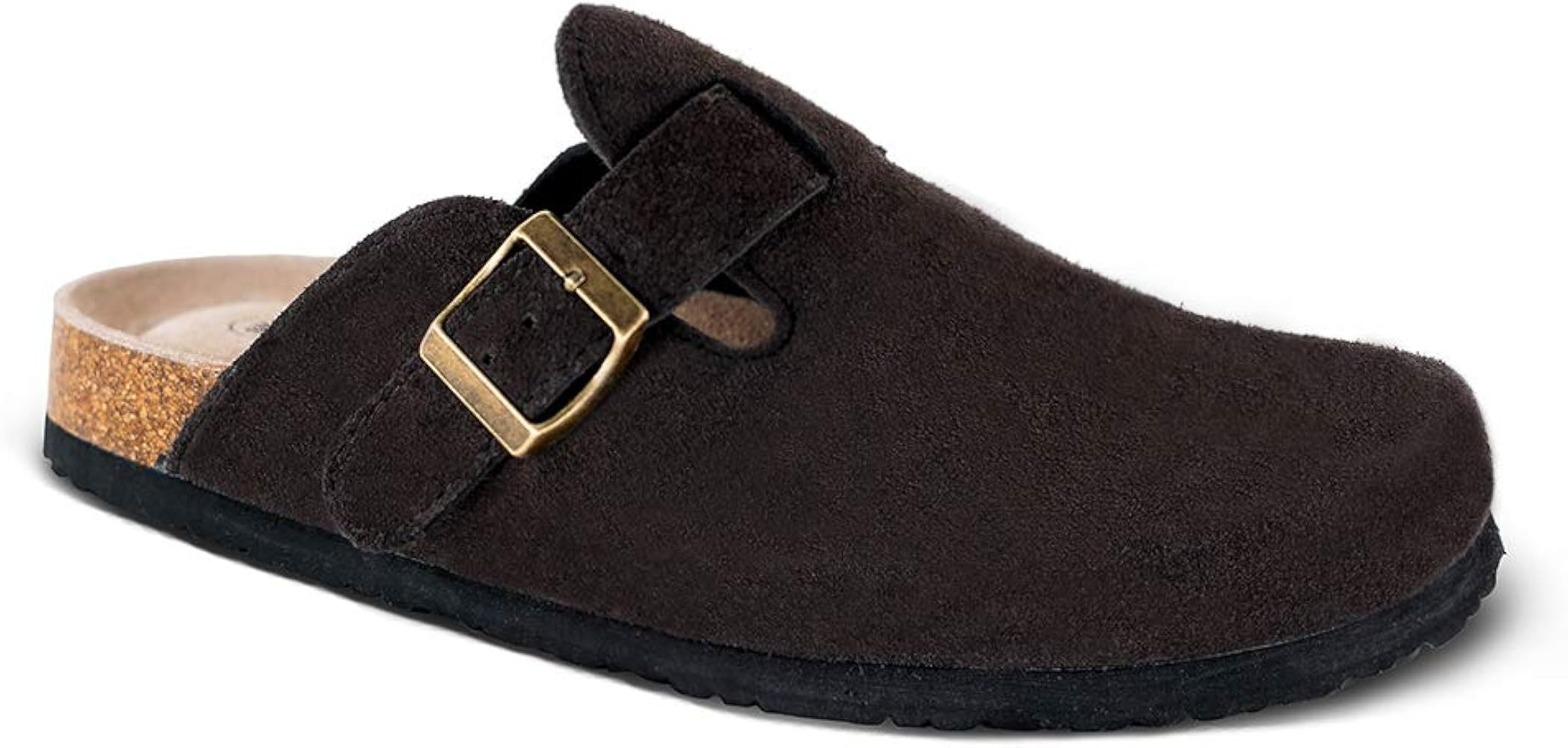 Unisex Boston Soft Footbed Clog，Suede Leather Clogs, Cork Clogs Shoes for Women Men，Antislip ... | Amazon (US)