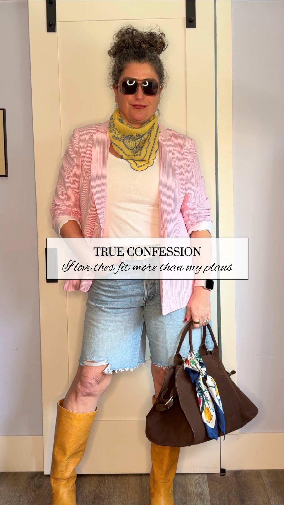Mom duties don’t stop just because I wanted to wear a cute outfit. 😂
Today’s formula: Backless earrings + Bermuda cutoffs + oversized seersucker blazer + Frye campus boots because apparently my personality is “coastal tomboy with a shopping problem.”

And honestly? This combo makes me feel pulled together without trying too hard. Which is exactly the kind of outfit I need for real life.

The bandana might be my favorite part though. Little detail… big personality.

If you’ve been looking for an easy summer outfit formula that still feels cool and different, this is your sign to try it.

Earrings - 10% OFF LINK 👇

https://www.theardant.com/SARA73334

#LTKMidsize #LTKgrwm #LTKOver40