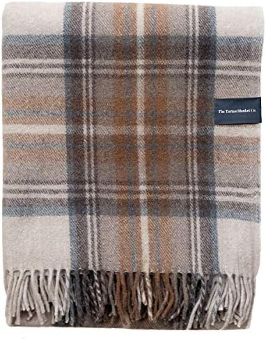 The Tartan Blanket Co. Recycled Wool Blanket Stewart Natural Dress Tartan (59" x 75") | Amazon (US)