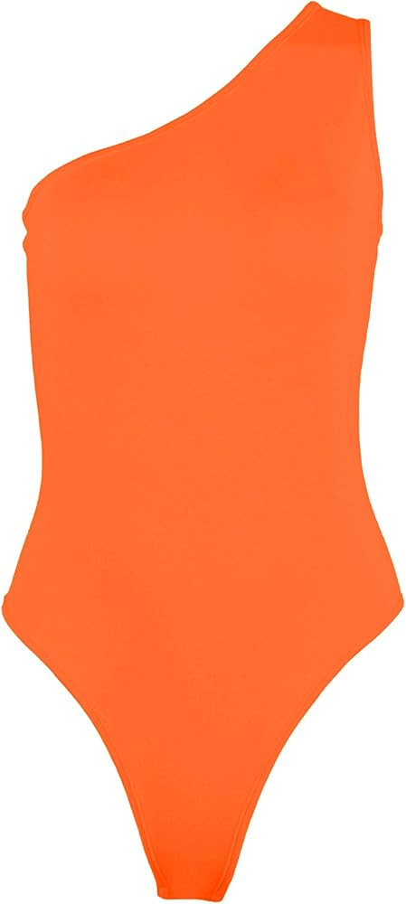 Kelisky Women's Sexy One Shouler Sleeveless Solid One Piece Bodysuit | Amazon (US)