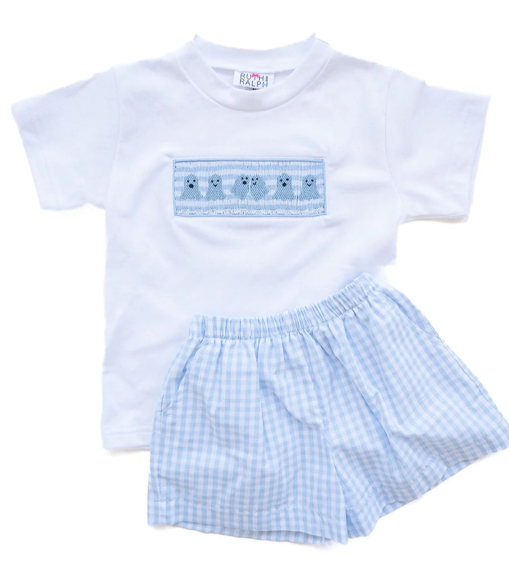 Ruth and Ralph Blue Ghosts Beau Shorts Set | JoJo Mommy