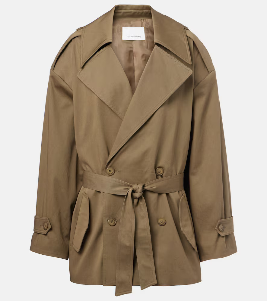 The Frankie Shop Zurich oversized cotton cropped trench coat | Mytheresa (US/CA)