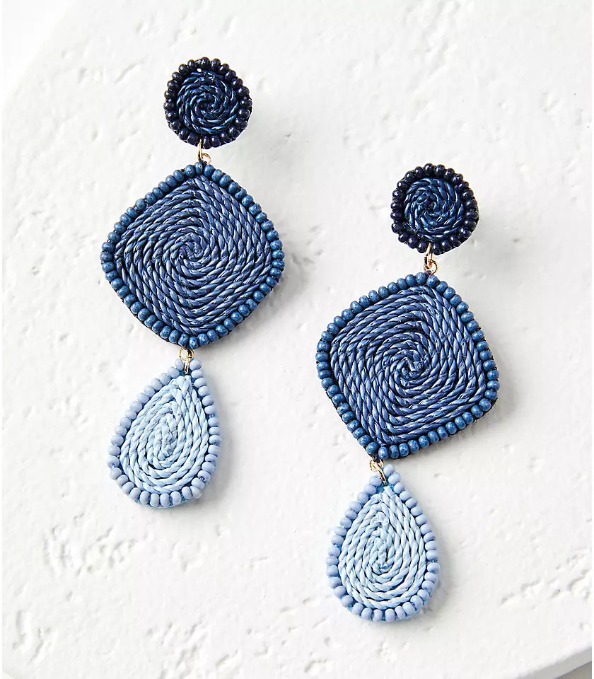 Linear Fabric Wrapped Statement Earrings | LOFT