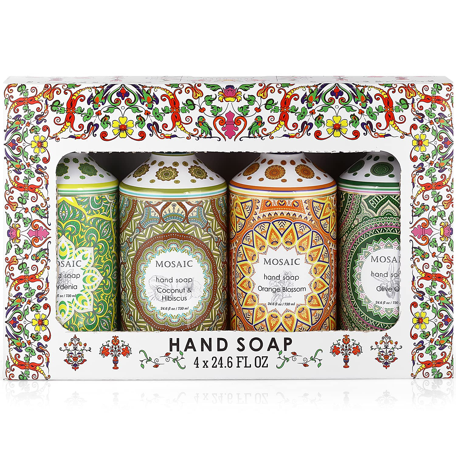 Mosaic Liquid Hand Soap / Wash Gift Set, Ideal Bathroom Kitchen Hand Soap Set , Olive Oil + Cocon... | Amazon (US)