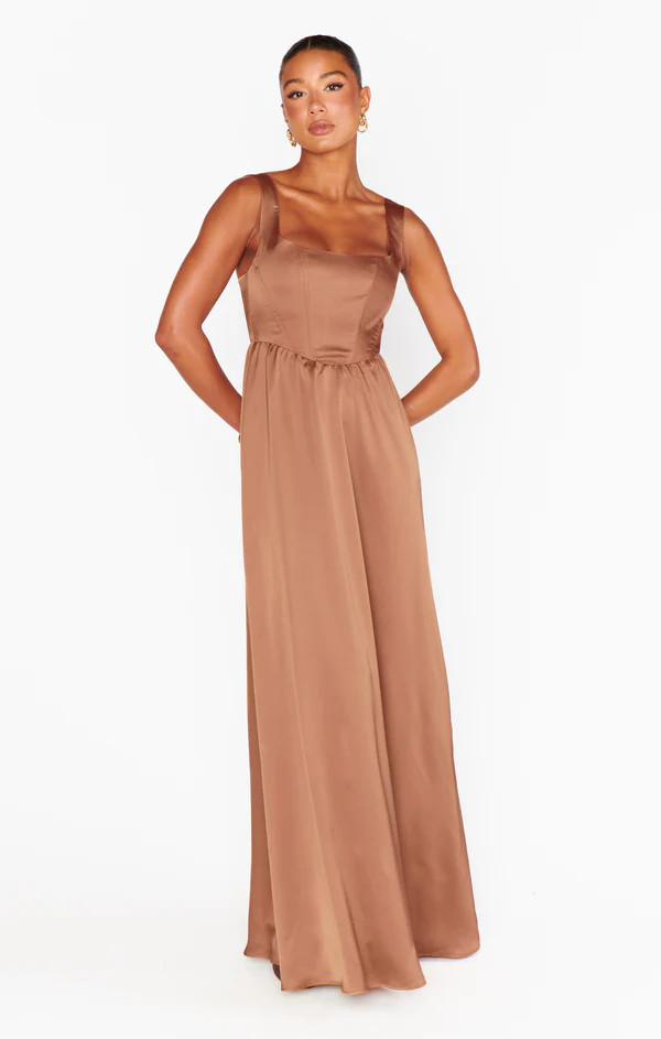 Nina Maxi Dress ~ Copper Luxe Satin | Show Me Your Mumu