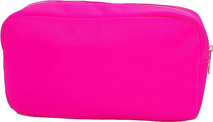 Phlox Collective Nylon Travel Pouch Makeup Bag (Hot Pink, Large) | Amazon (US)