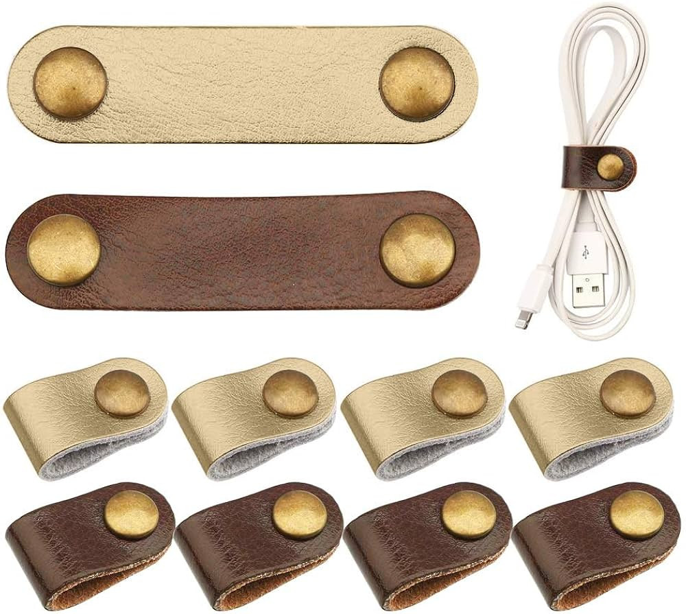 10 Pcs Cord Organizer, Portable Earphone Cord holder Winder keeper, Leather Cable Cord USB Straps... | Amazon (US)