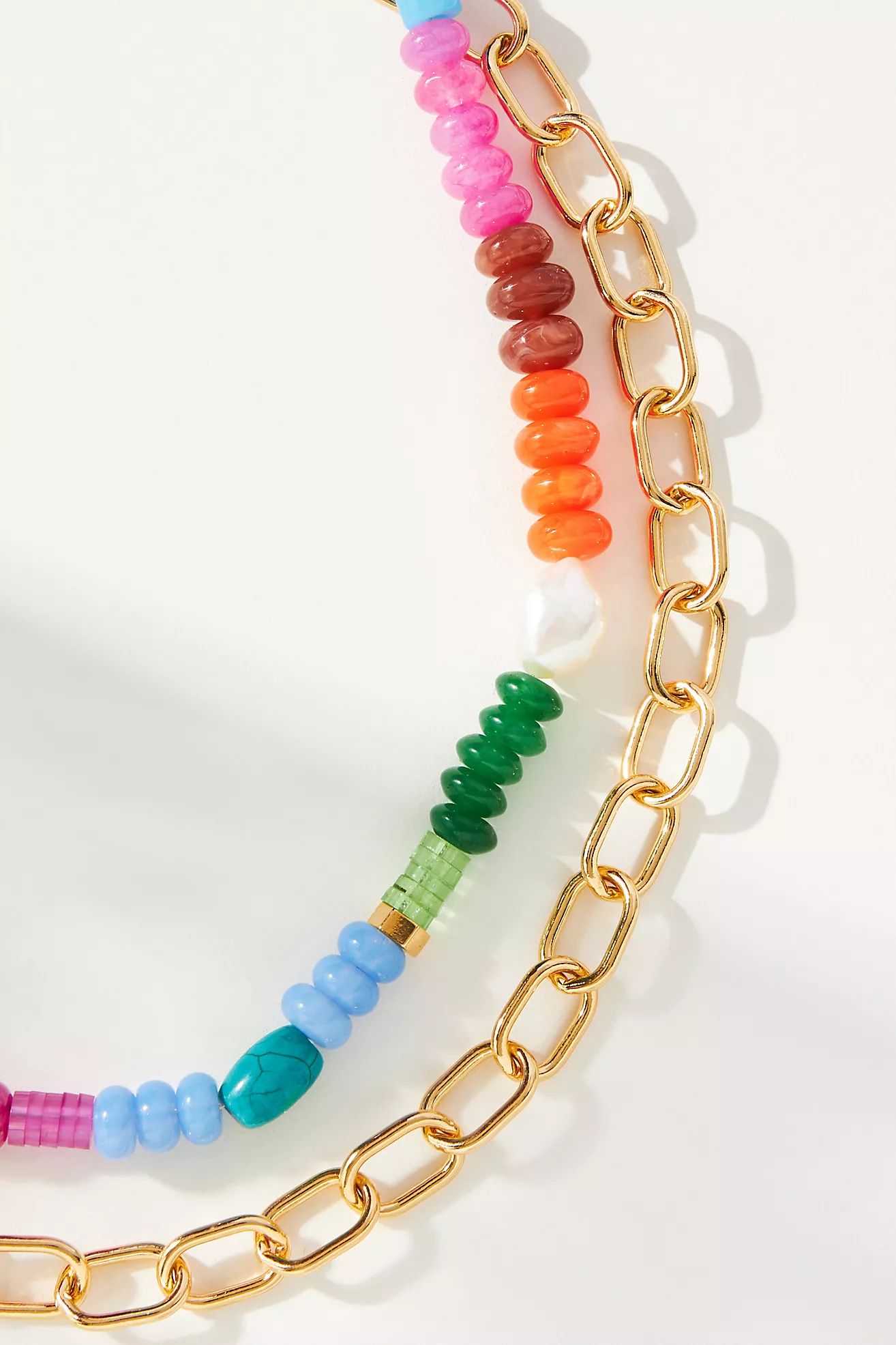 Layered Beaded Paperclip Necklace | Anthropologie (US)