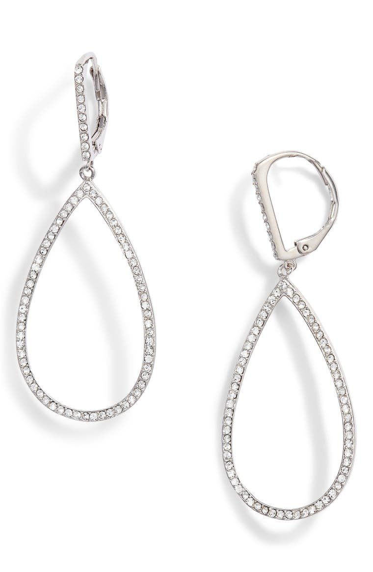 Pavé Teardrop Hoop Earrings | Nordstrom