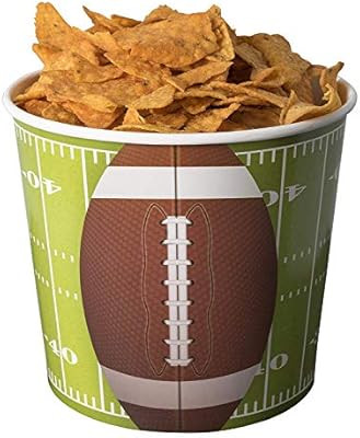 Football Party Supplies Snack Cups - 84 Oz Superbowl Disposable Paper Bucket Ideal for Tailgate P... | Amazon (US)