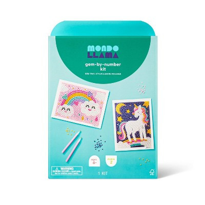 2pk 6''X6'' Gem Art Poster Unicorn/Rainbow - Mondo Llama™: DIY Gemstone Craft Kit for Kids, Ages 6+ | Target