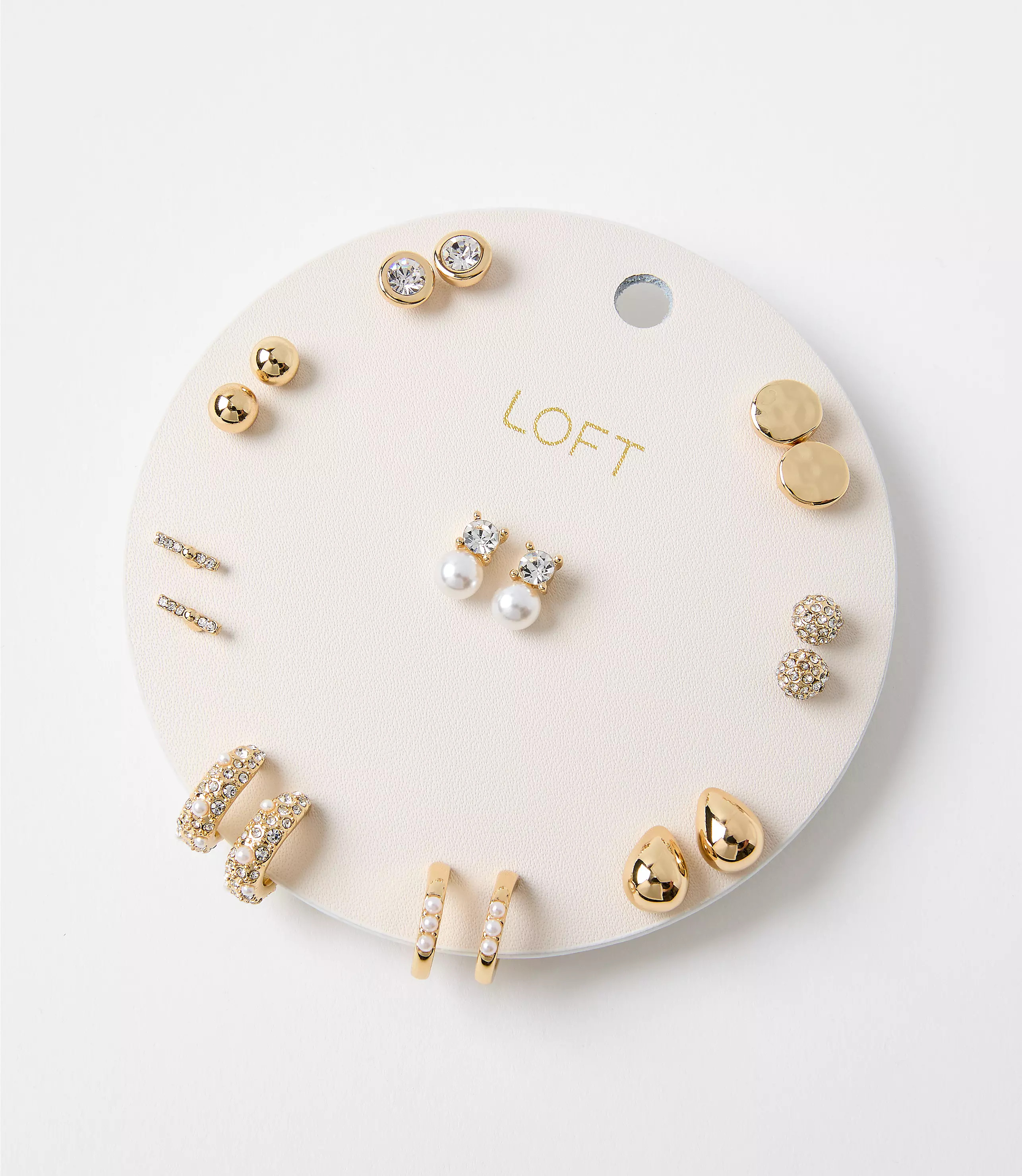 Pearlized Sparkle Stud Earring Set | LOFT