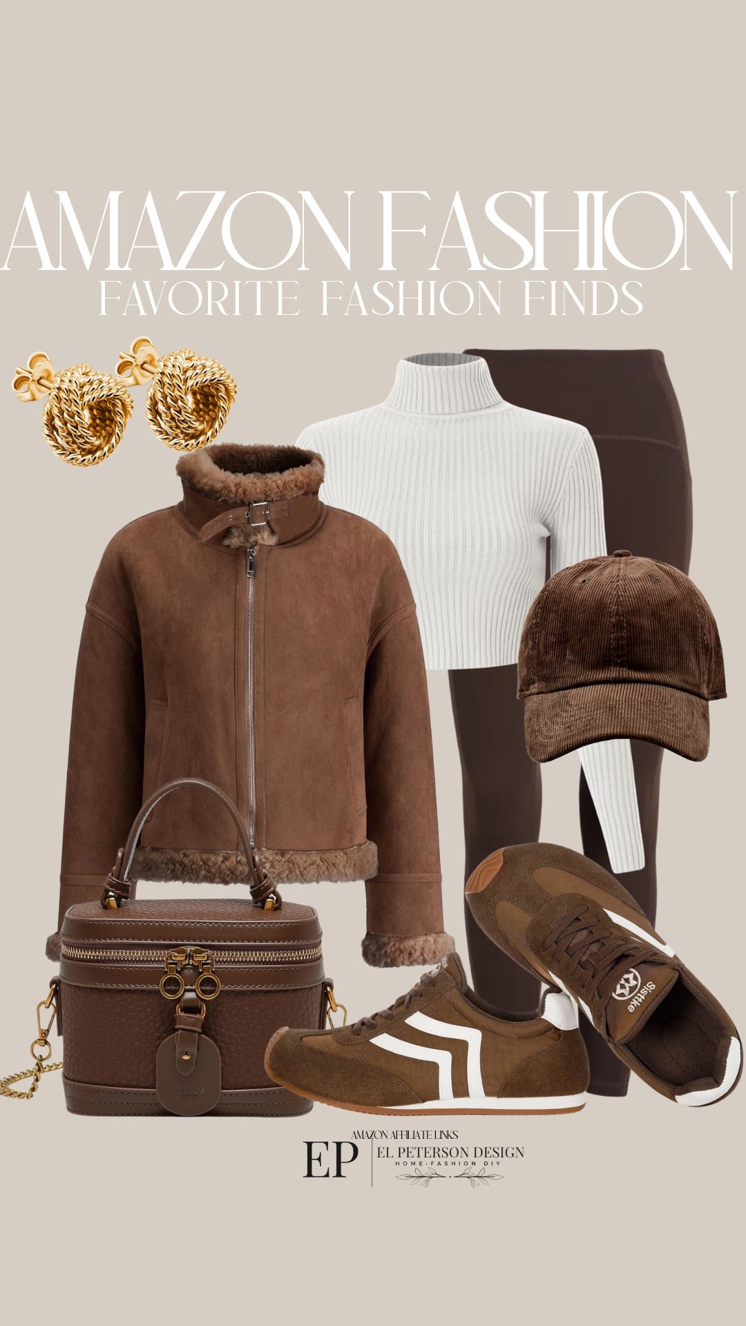 Amazon Fashion
Jacket
Turtle neck
Cap
Leggings
Sneakers
Purse
Earrings 

#LTKFindsUnder100 #LTKFindsUnder50