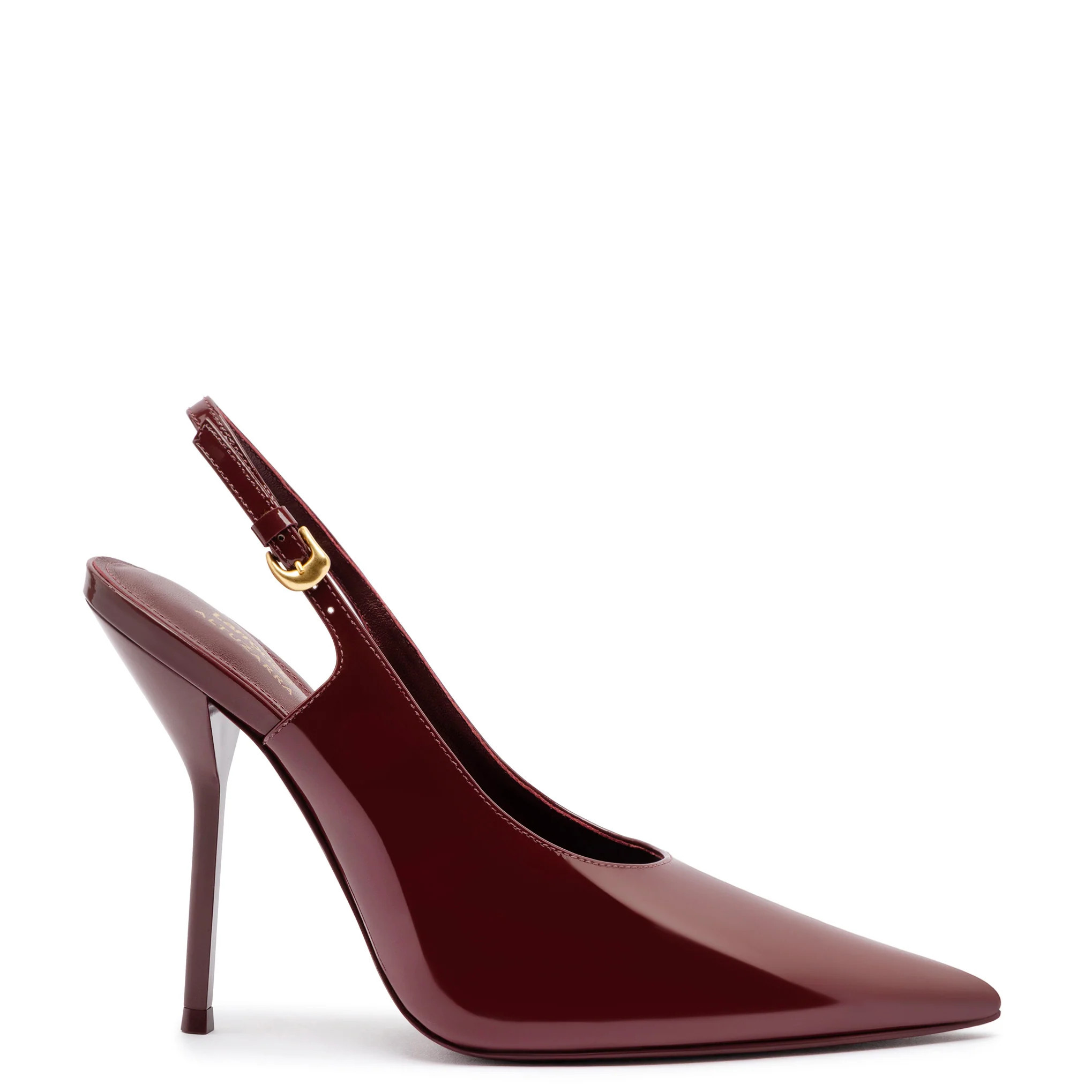 Larroudé x Altuzarra Pump In Burgundy Patent Leather | Larroude