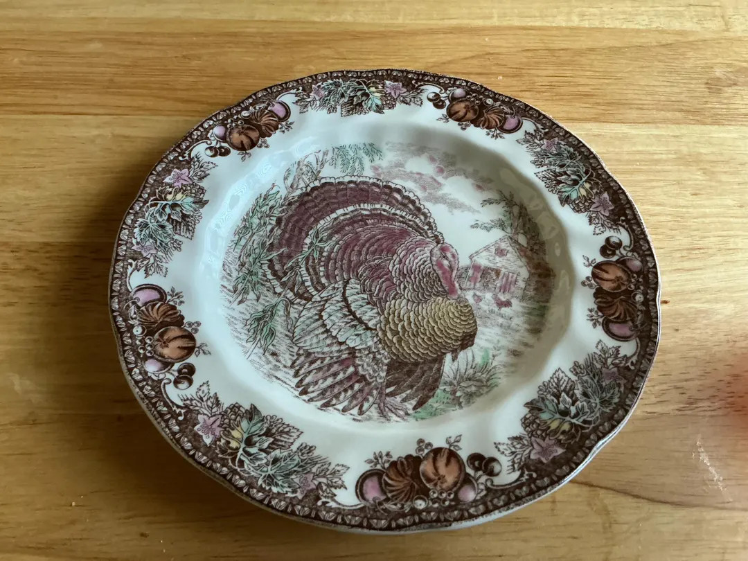 English Country Thanksgiving Turkey Plate Pattern Autumn Monarch by Johnson Bros - Etsy | Etsy (US)