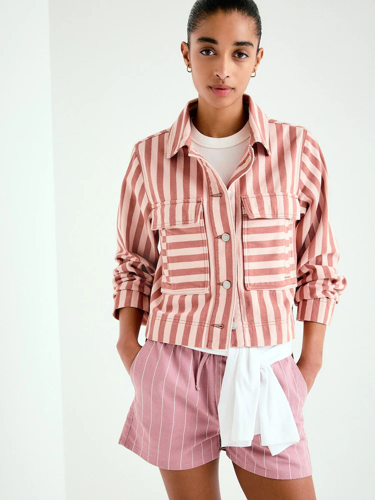 Pink Stripe Cotton 2 Pocket Jacket | Next EU