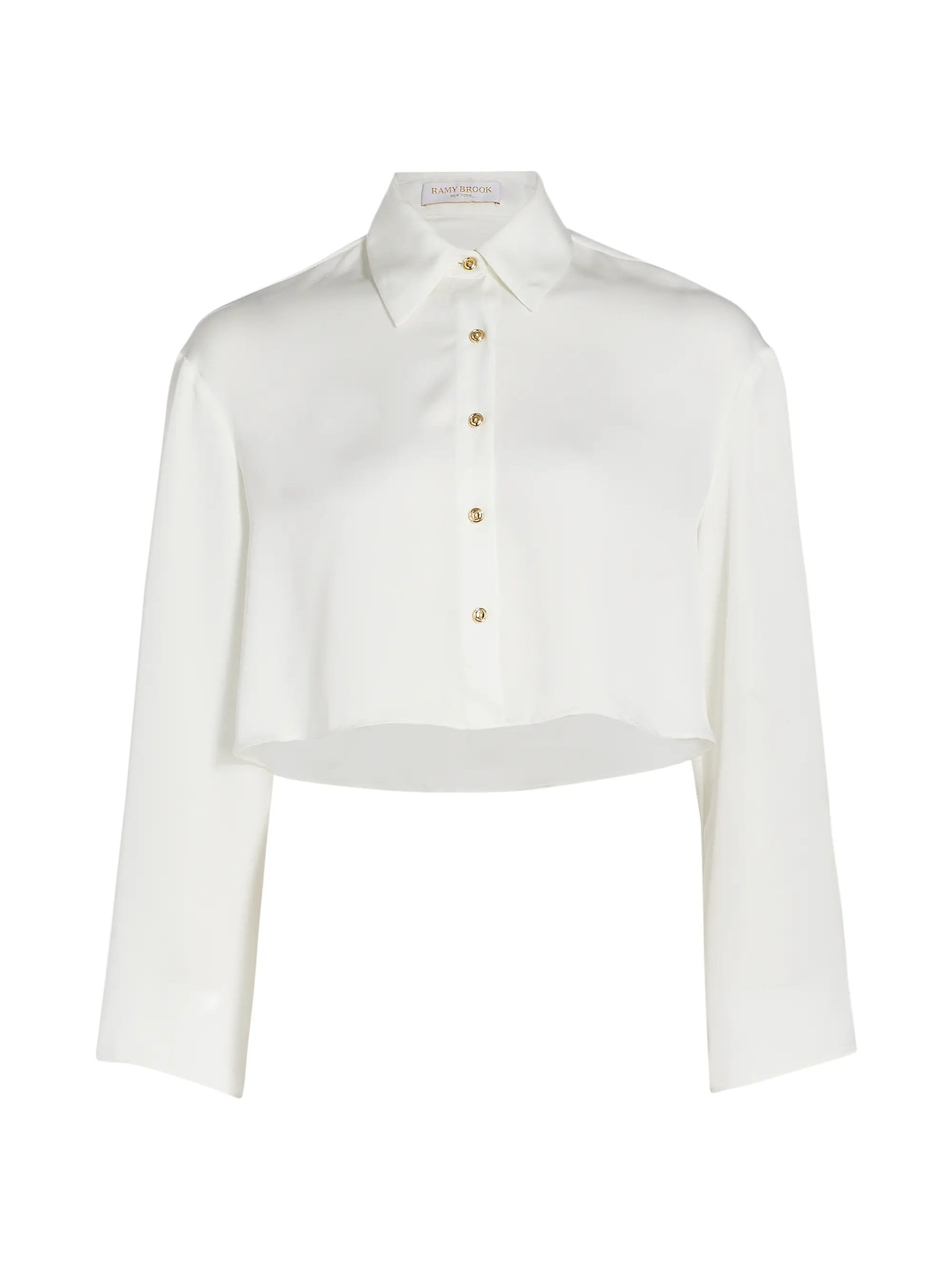 Skyla Satin Crop Shirt | Saks Fifth Avenue