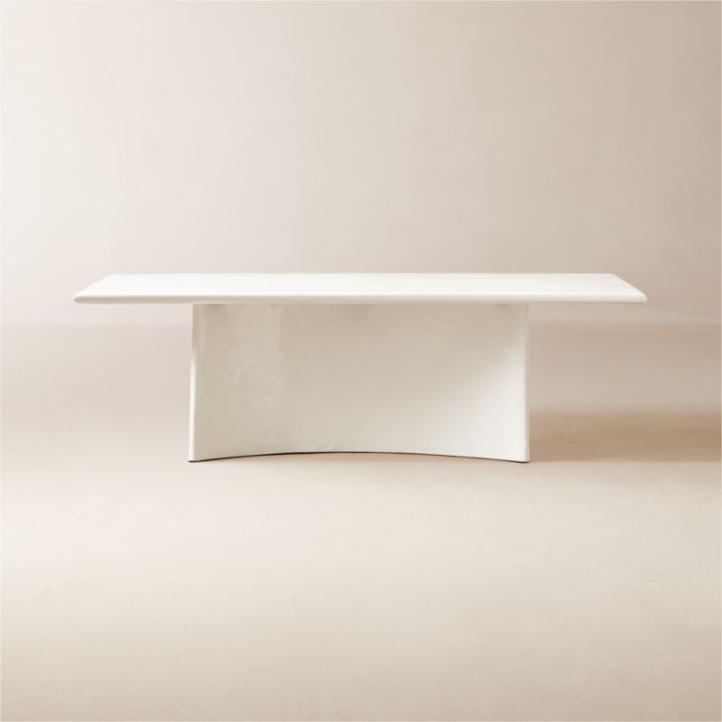 Irie Rectangular White Concrete Dining Table 100" + Reviews | CB2 | CB2