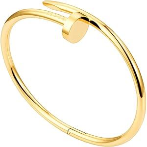 VON 361L Edelstahl oval Nagel Armband Halskette,gold/silber,mit/ohne Diamant,weibliches Geburtstagsg | Amazon (DE)
