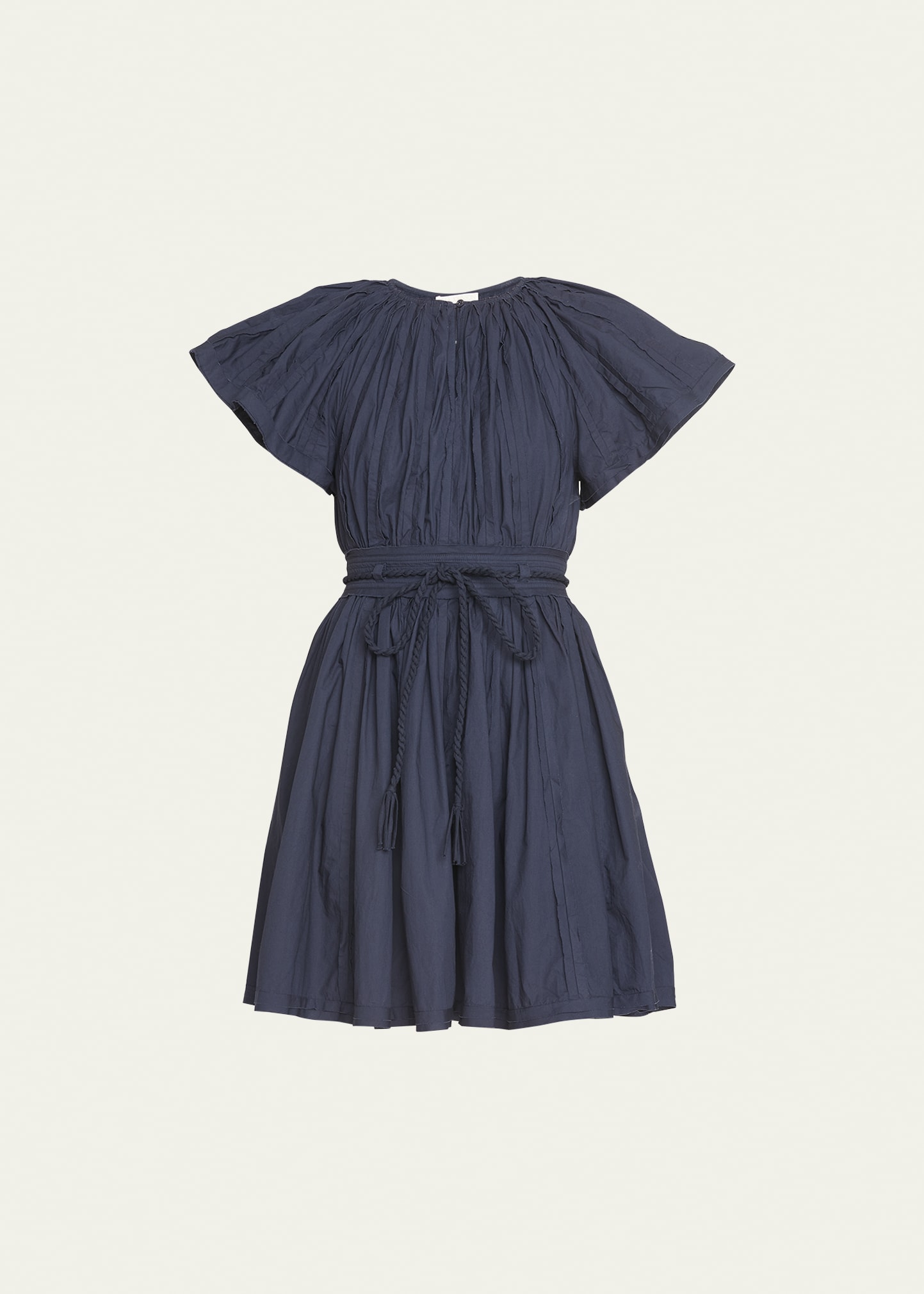 Ulla Johnson Jessa Pleated Tie-Belt Mini Dress | Bergdorf Goodman
