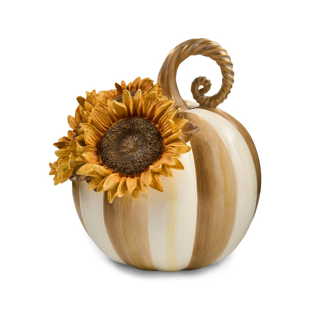 Mocha Stripe Sunflower Pumpkin | MacKenzie-Childs
