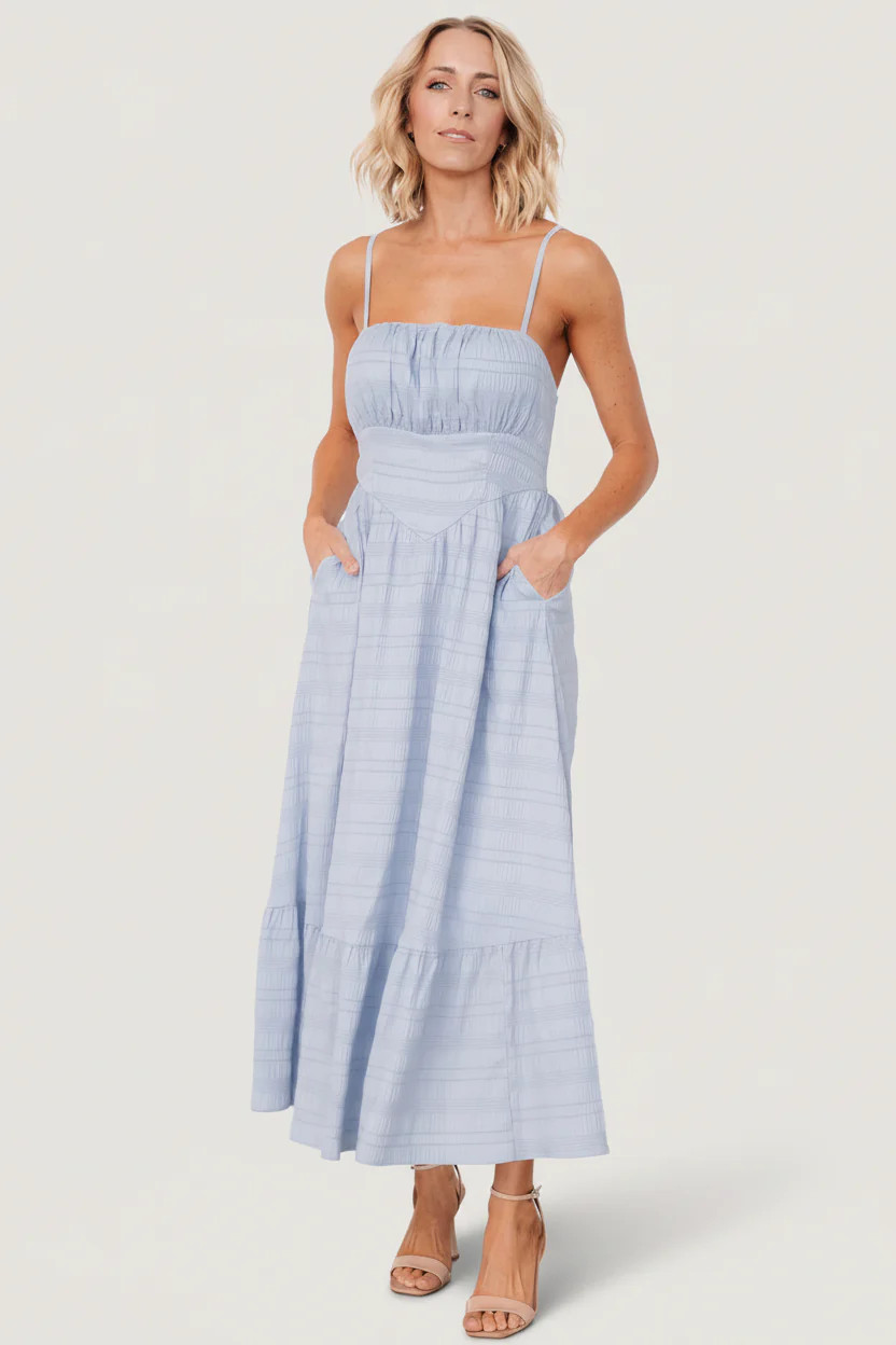 Mikayla Textured Tank Maxi Dress, Light Blue | Baltic Born | Baltic Born