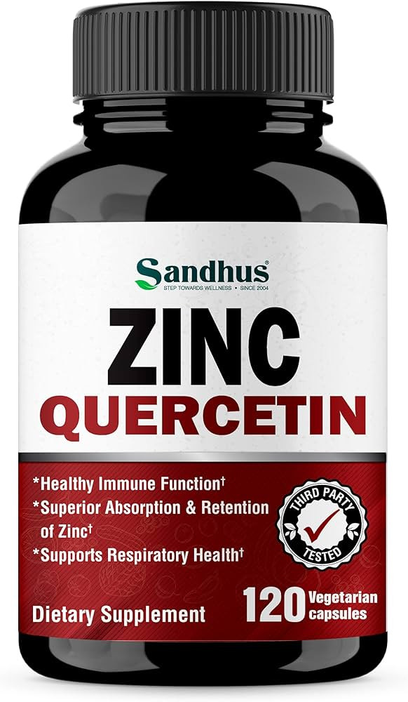 Sandhu's Zinc Quercetin 120 Vegetarian Capsules – Zinc Supplements for Antioxidant Immune Suppo... | Amazon (US)