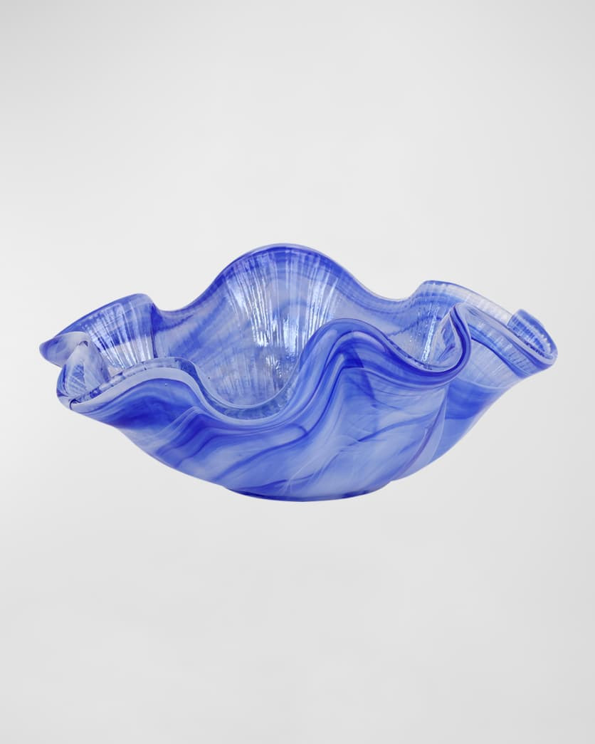 Onda Glass Ruffled Round Bowl | Neiman Marcus