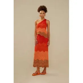 Saia Degradê Tricot Midi - Laranja Sun LARANJA SUN | OffPremium (BR)