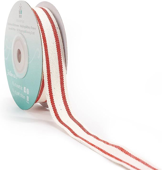 CT CRAFT LLC Natural Cotton Ribbon 5/8 inch (16mm) x 10 Yards. Christmas Natural Ribbon Decorativ... | Amazon (US)