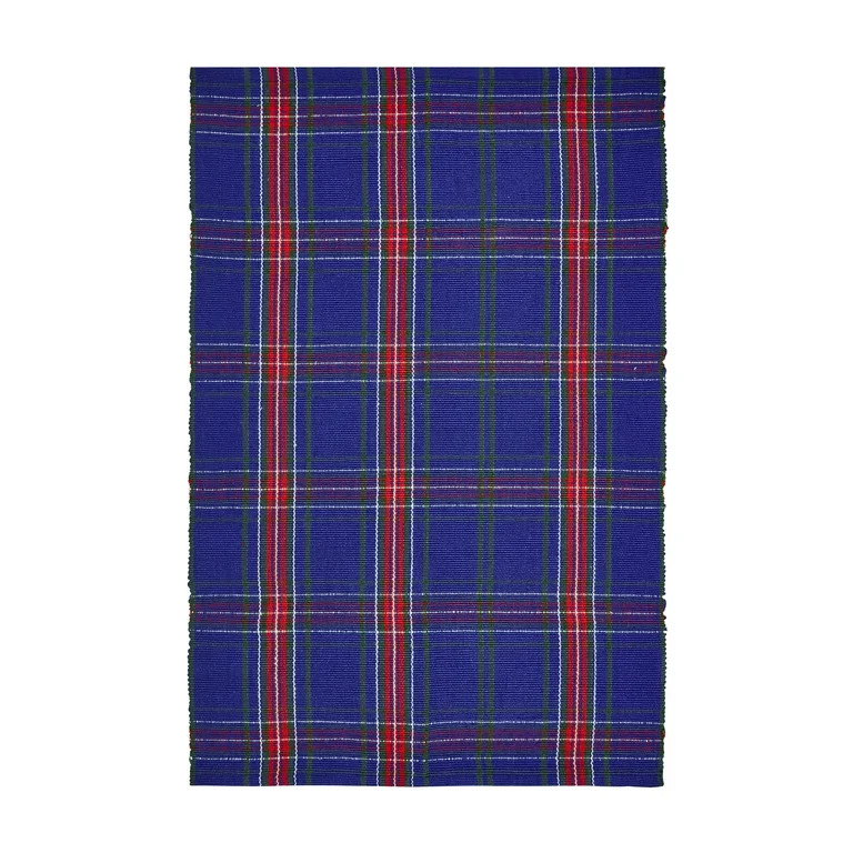 My Texas House Navy Tartan Plaid Indoor/Outdoor Layering Rug, 38" x 58" | Walmart (US)