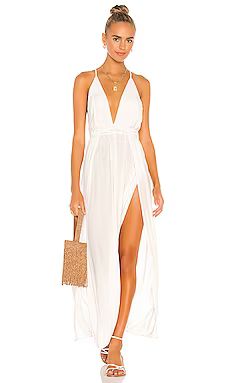 Indah River Solid Triangle Plunge Dress in Ivory from Revolve.com | Revolve Clothing (Global)