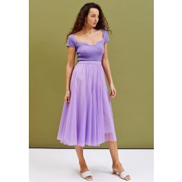 My Secret Garden Tulle Maxi Skirt in Lilac | Chicwish