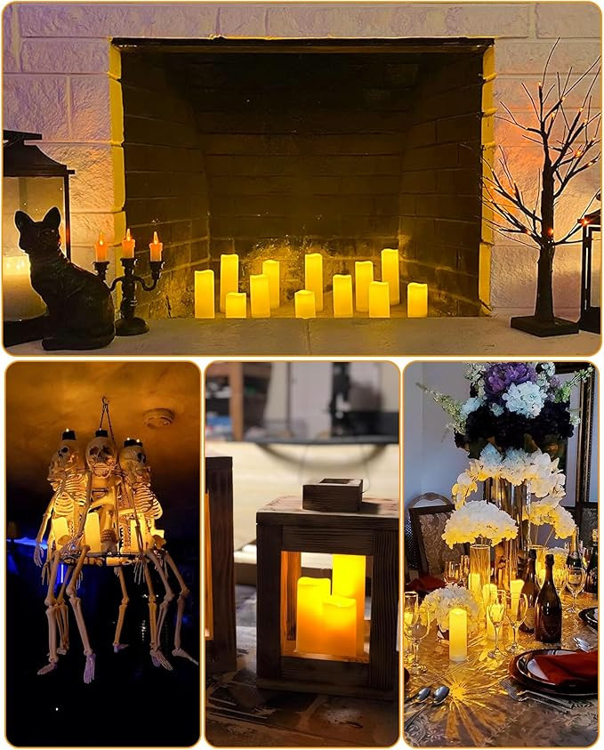 Enido 12 Pc LED Candles Flickering Flameless Candles with Remote & Timer for Romantic Ambiance, H... | Amazon (US)