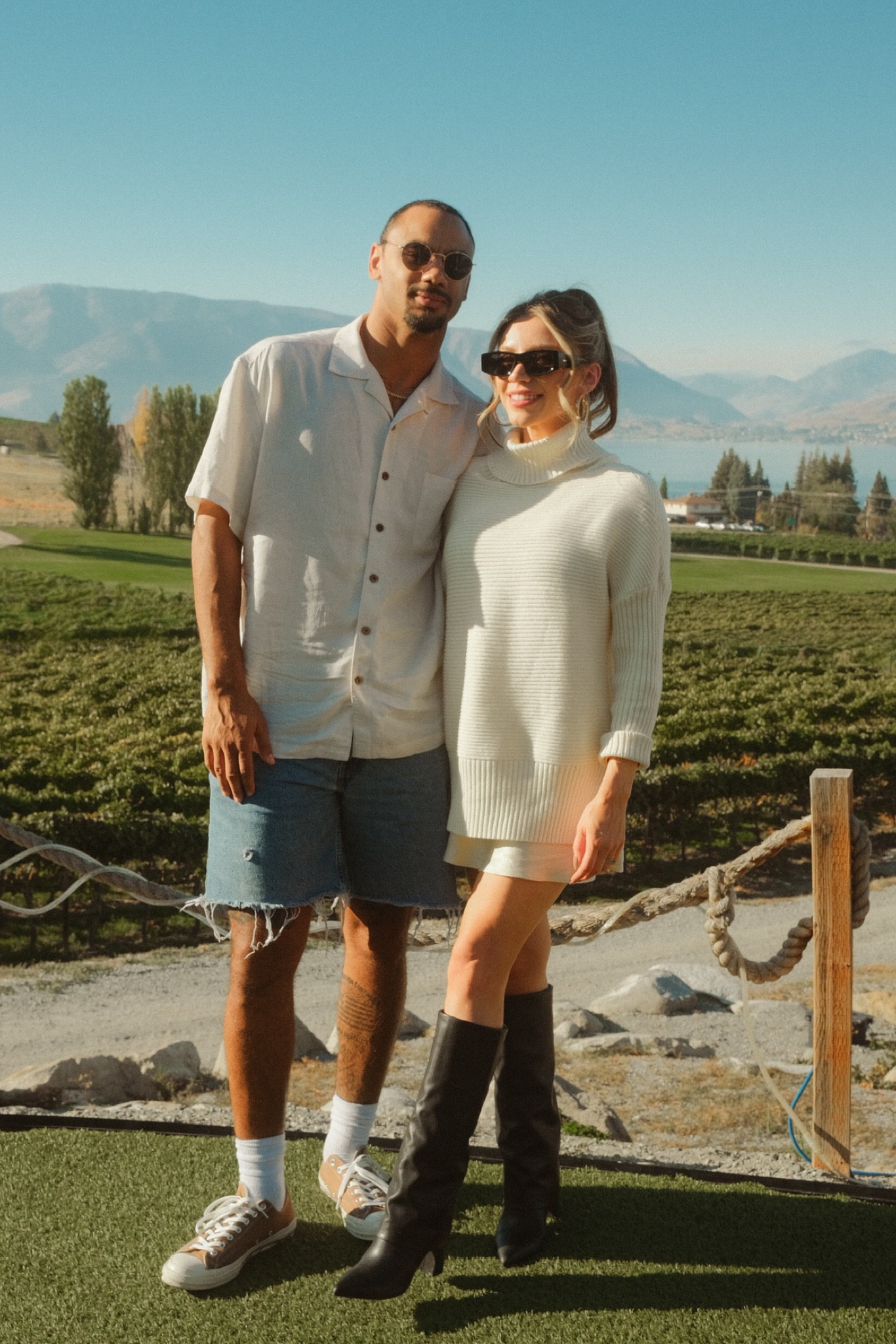 Fall & winter wine tasting couple outfits #coupleoutfits #sweateroutfit #sweater #skirtoutfit #bootsoutfit #carharttconverse #hisandhers #outfit

#LTKstyletip #LTKshoecrush #LTKfindsunder100