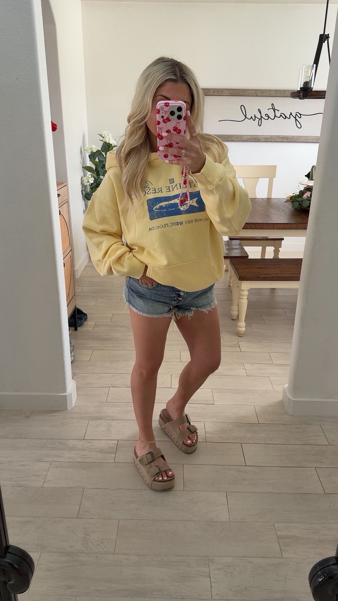 Spring outfit
Hoodie large 
Denim Shorts 27
Sandals tts

#LTKSaleAlert #LTKootd