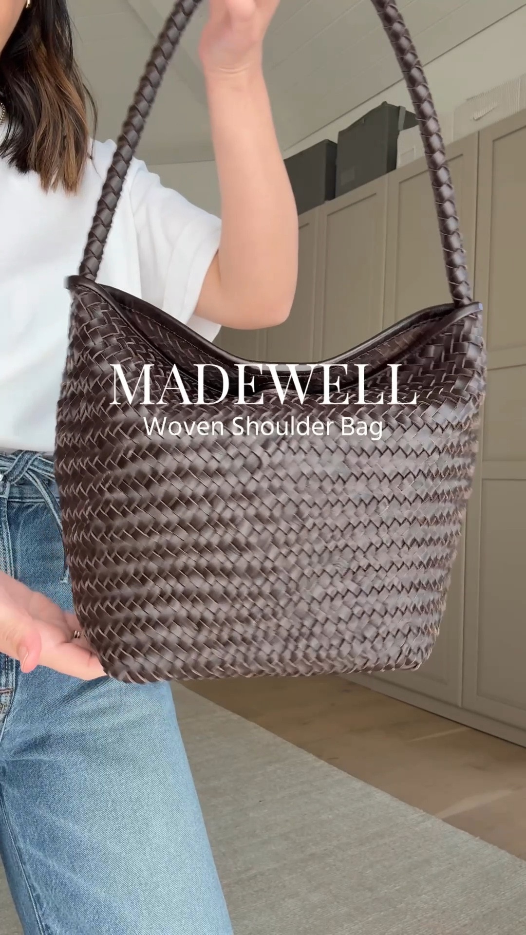 Love this new woven shoulder bag from @Madewell. Roomy and perfect for day to night. #madewell #madewellpartner #ad