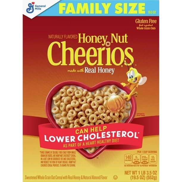 Honey Nut Cheerios, Oats Cereal, Gluten Free, 19.5 oz | Walmart (US)