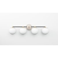 Matte Frosted Globe Wall Sconce - Four Light Fixture Mid Century Modern Farmhouse Bathroom Vanity Li | Etsy (US)