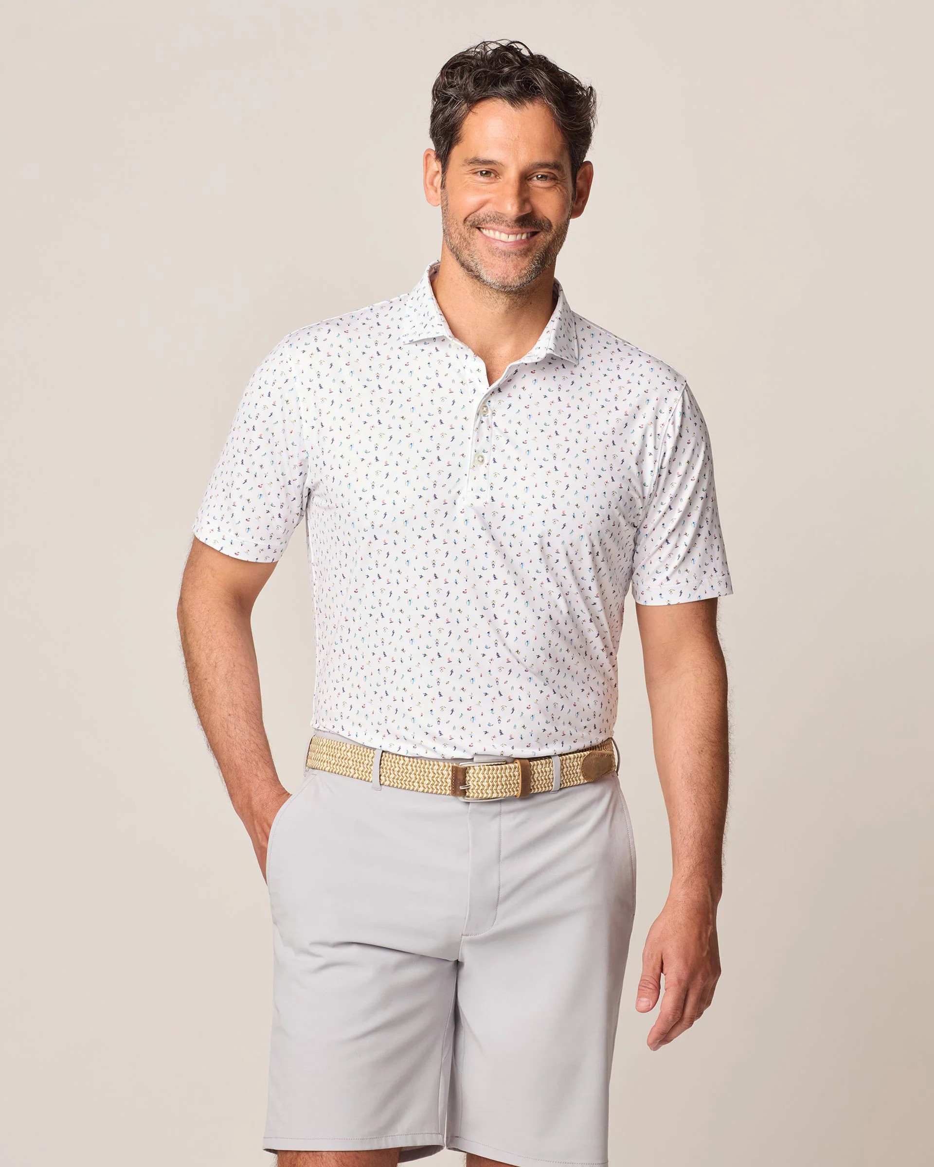 Featherweight Performance Polo - Gone Skiing Print | johnnie O