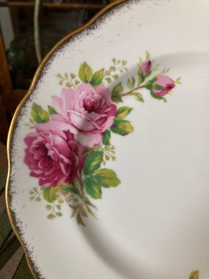 Royal Albert American Beauty  Salad Plates. Set of 4. 8.25 inches diameter. Produced in England 1... | Etsy (US)