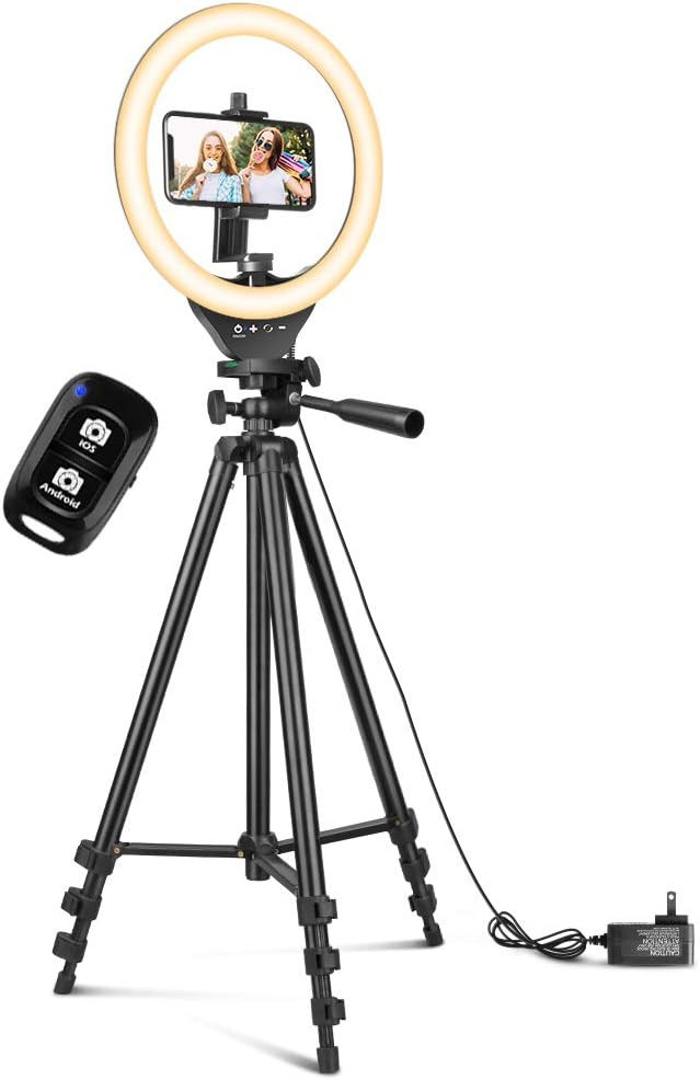 10'' Ring Light with 50'' Extendable Tripod Stand, Sensyne LED Circle Lights with Phone Holder fo... | Amazon (US)