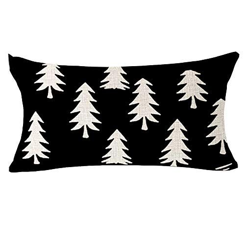QINU KEONU Pine Tree Forest Simple Geometry Lumbar Cotton Linen Black Throw Pillow Case Cushion Cove | Amazon (US)