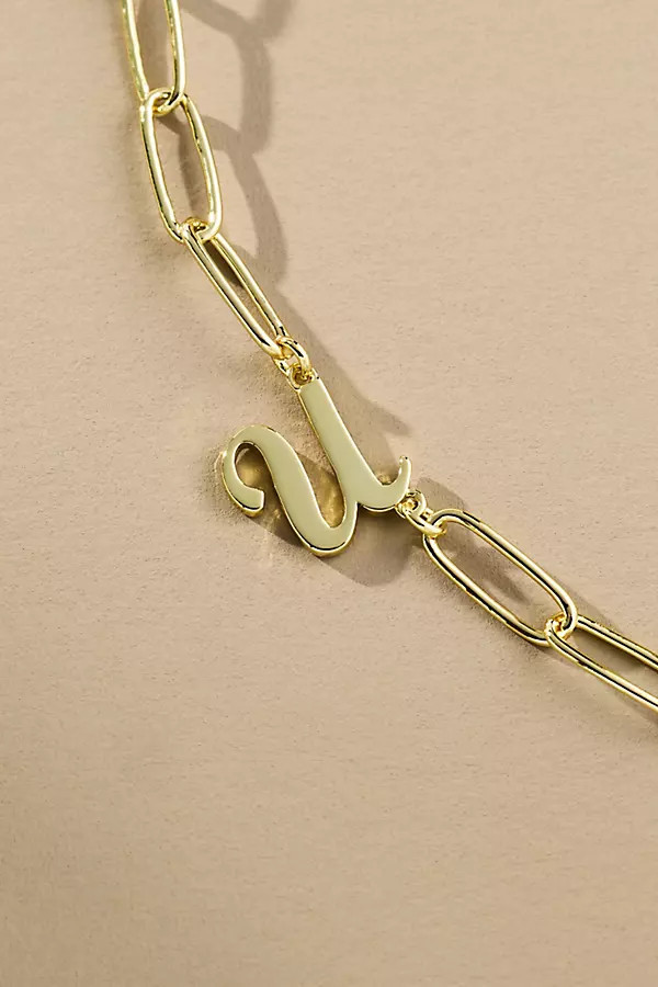 Cursive Initial Monogram Necklace | Anthropologie (US)